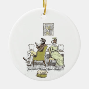 Ornamento De Cerâmica Delícia em vexar o Orgulho e Preconceito de Jane 