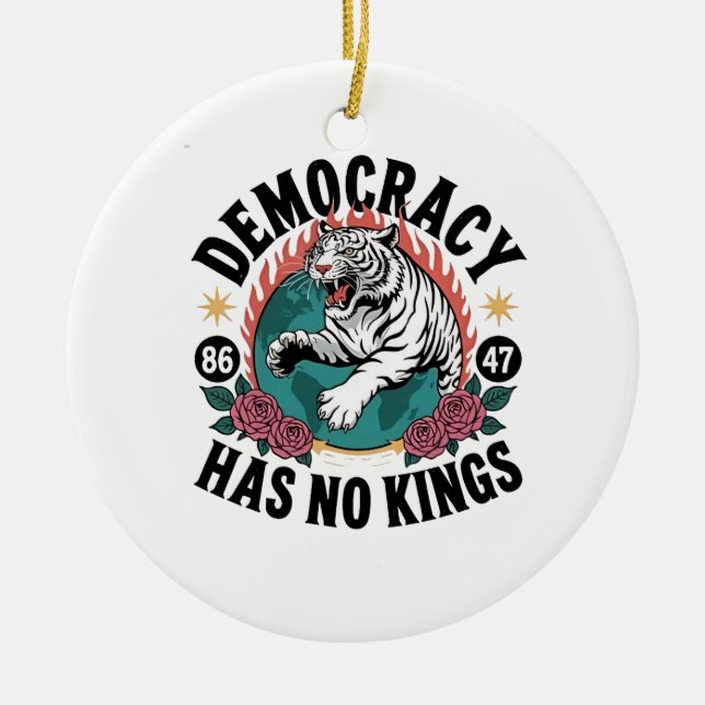Ornamento De Cerâmica Democracia Não Tem Kings 86 47 Tigre (Frente)