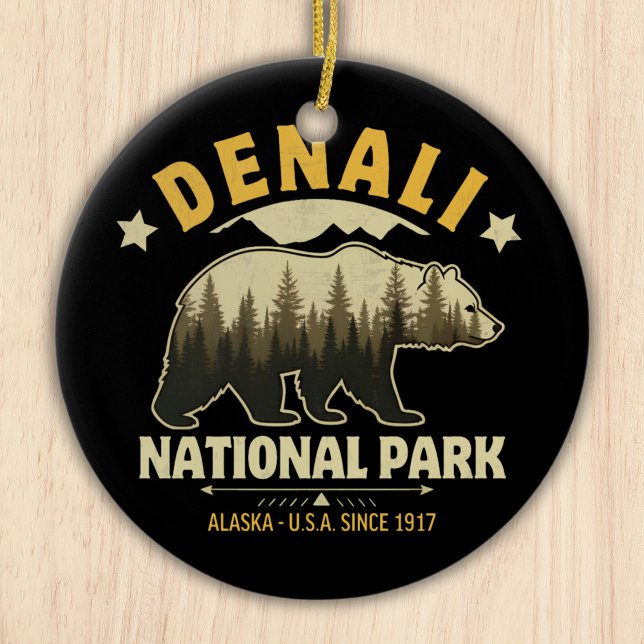 Ornamento De Cerâmica Denali National Park Alaska Forest Landscape (Criador carregado)