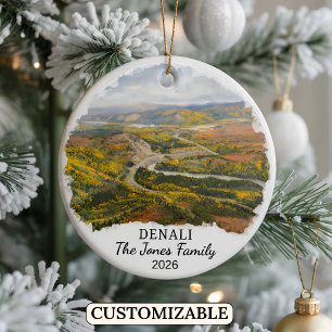 Ornamento De Cerâmica Denali National Park Personalizado, Alasca Persona