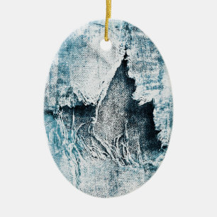 Ornamento De Cerâmica denim desgastado