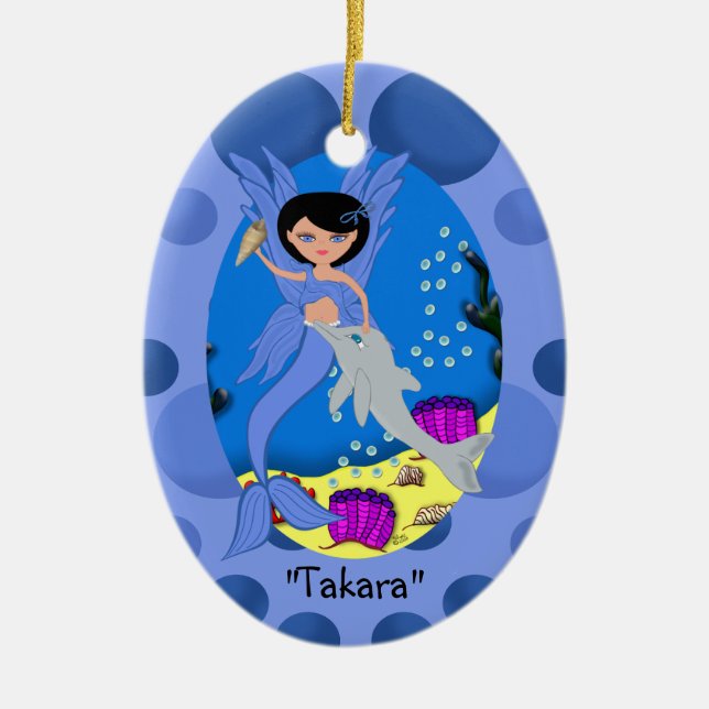 Ornamento De Cerâmica Denominação comercial azul Takara (Frente)