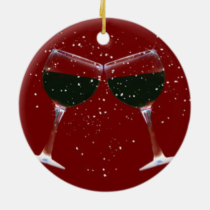 Ornamento De Cerâmica Denominação Xmas De País De Vinho Cinto