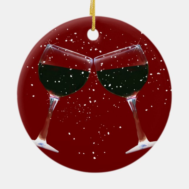 Ornamento De Cerâmica Denominação Xmas De País De Vinho Cinto (Traseira)