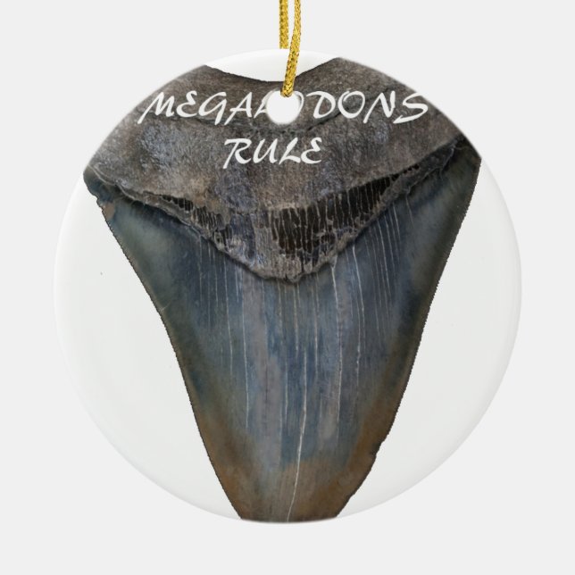 Ornamento De Cerâmica Dente do tubarão de Megalodon (Frente)