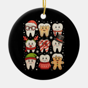 Ornamento De Cerâmica Dentes de Natal Dentista Dentista Santa Hat Xmas