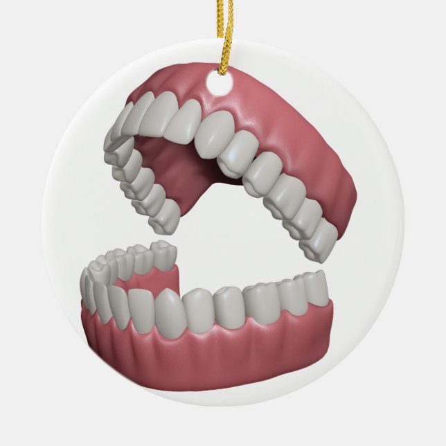 Ornamento De Cerâmica dentes grandes do sorriso (Frente)