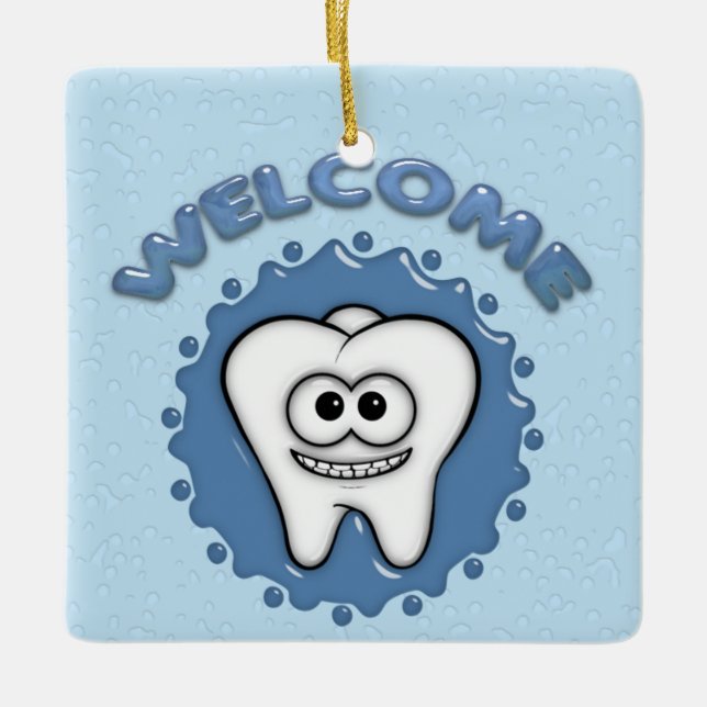 Ornamento De Cerâmica Dentist Office Door Hanger (Frente)