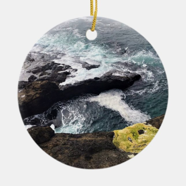 Ornamento De Cerâmica Depoe Bay, Oregon (Frente)