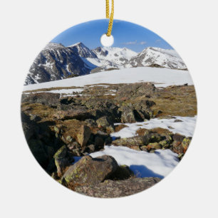 Ornamento De Cerâmica Derretimento de Neve nas Montanhas Rochosas