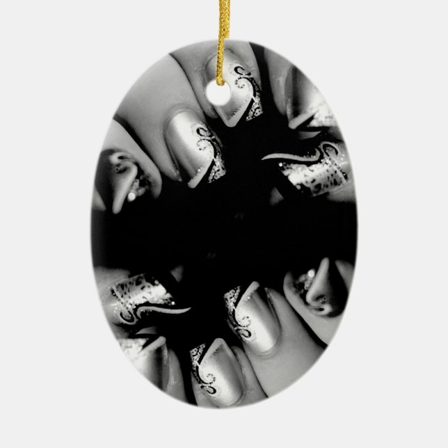 Ornamento De Cerâmica Descaroços do Designer (Frente)