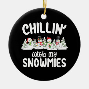Ornamento De Cerâmica Descontraído Com Meu Boneco de Neve de Natal Snowm