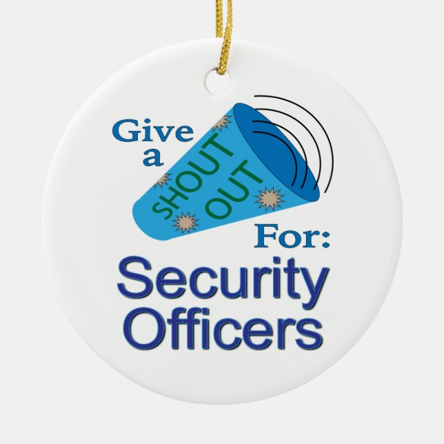 Ornamento De Cerâmica Descubra os oficiais de segurança (Frente)