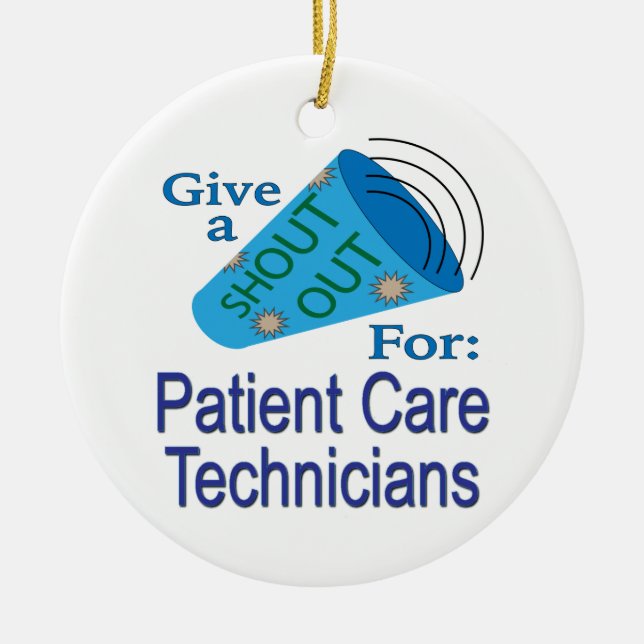 Ornamento De Cerâmica Descubra os técnicos de atendimento ao paciente (Frente)