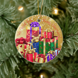 Ornamento De Cerâmica Desejamos-lhe um Feliz Natal! Feliz ano novo