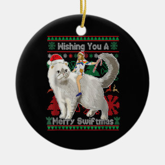 Ornamento De Cerâmica Desejo-Te Um Natal Feliz De Swiftmas feio
