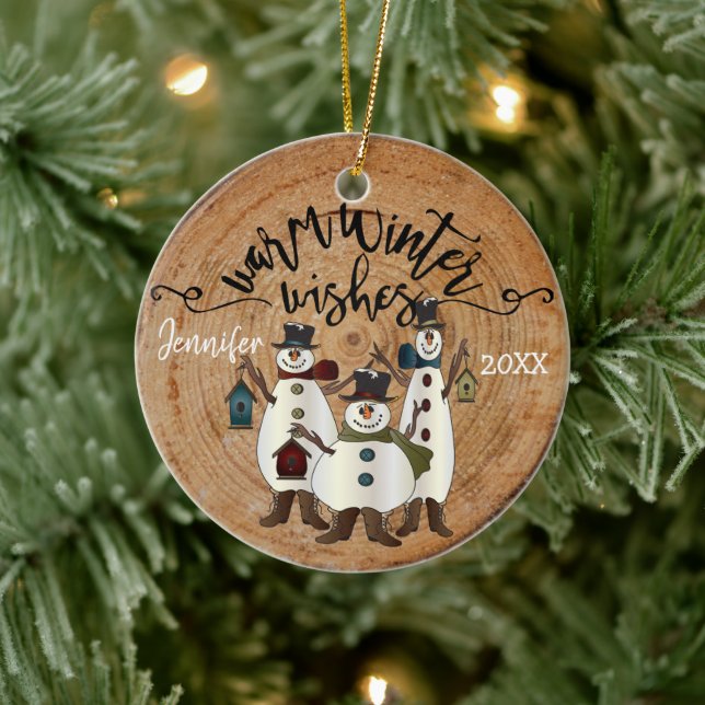 Ornamento De Cerâmica Desejos quentes de inverno - Neve (Árvore)