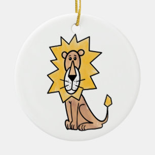 Ornamento De Cerâmica desenho animado crianças de leão retrô safari anim