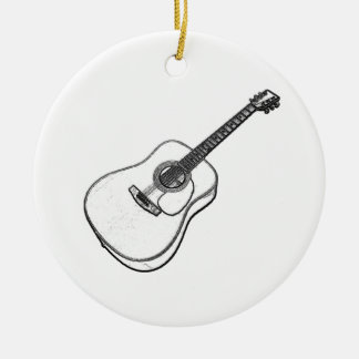 Ornamento De Cerâmica Desenho da guitarra