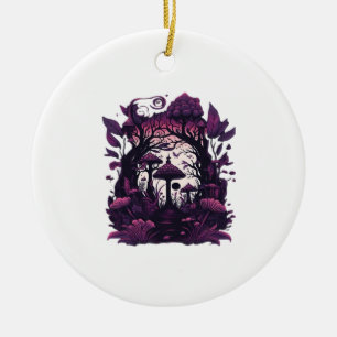 Ornamento De Cerâmica Desenho da Impressão de Testemunhas de Mushroom Wo