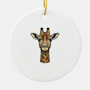 Ornamento De Cerâmica Desenho de Arte Vetorial de Girafa com Gravação An