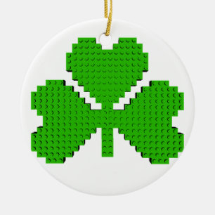Ornamento De Cerâmica Desenho de blocos de construção de shamrock