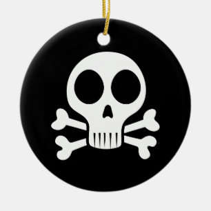 Ornamento De Cerâmica Desenho de Caveira Pirata