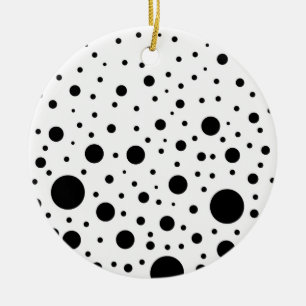 Ornamento De Cerâmica Desenho de Círculo Preto e Branco