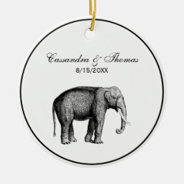 Ornamento De Cerâmica Desenho de Elefante Vintage