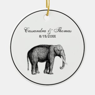 Ornamento De Cerâmica Desenho de Elefante Vintage
