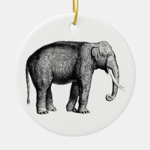 Ornamento De Cerâmica Desenho de Elefante Vintage