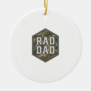 Ornamento De Cerâmica Desenho de Gravura Vintage Hexágono Camuflado Rad