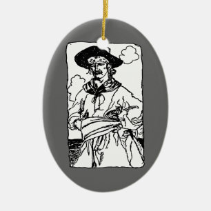 Ornamento De Cerâmica Desenho de Piratas Antigos de um Capitão por Howar