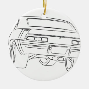 Ornamento De Cerâmica Desenho do carro do músculo