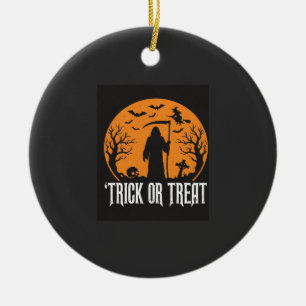 Ornamento De Cerâmica Desenho do Ceifador para o Halloween Doces ou Trav