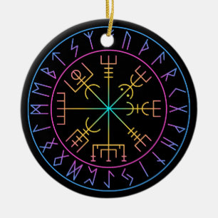 Ornamento De Cerâmica Desenho do Símbolo da Bússola Viking Vegvisir