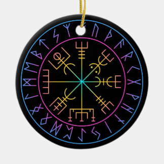 Ornamento De Cerâmica Desenho do Símbolo da Bússola Viking Vegvisir