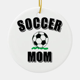 Ornamento De Cerâmica Desenho e Texto de Mãe de Futebol