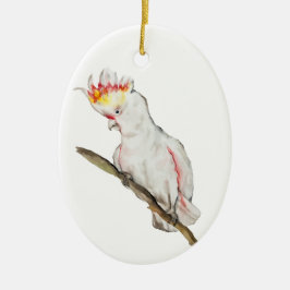 Ornamento De Cerâmica Desenho em aquarela de um papagaio-católico