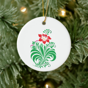 Ornamento De Cerâmica Desenho Floral Ornamental de Flores – Elegante