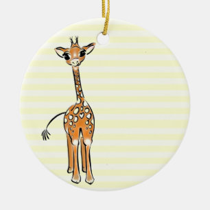 Ornamento De Cerâmica Desenho girafa bonito, animais safari
