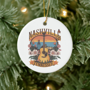 Ornamento De Cerâmica Desenho musical para Nashville Tennessee