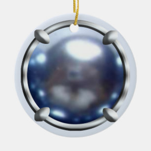 Ornamento De Cerâmica Desenho Pérola Azul