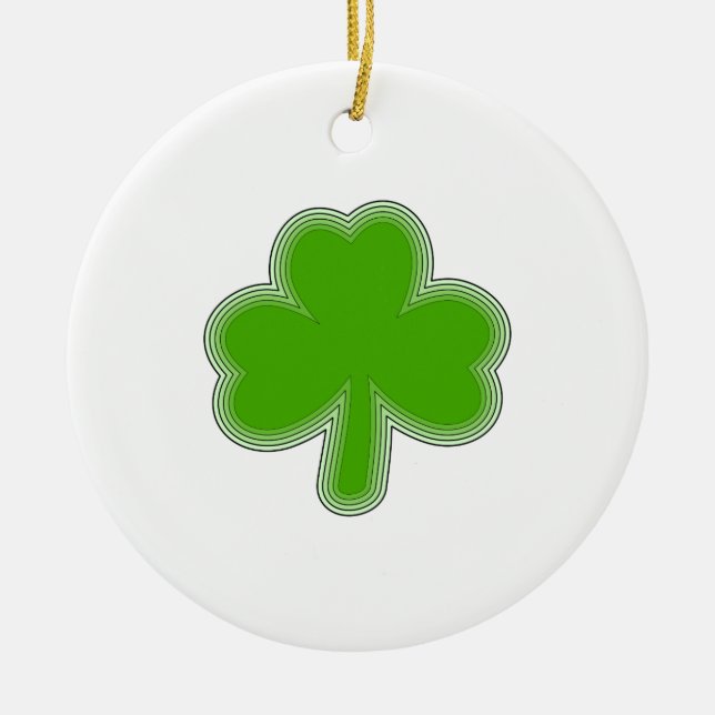 Ornamento De Cerâmica Desenho Shamrock de São Patrick (Frente)