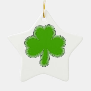Ornamento De Cerâmica Desenho Shamrock de São Patrick