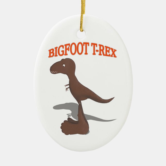 Ornamento De Cerâmica Desenho T-Rex Bigfoot (Frente)