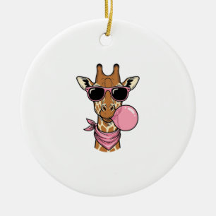 Ornamento De Cerâmica Desenho Vetorial Chiclete Girafa Xilogravura Vinta