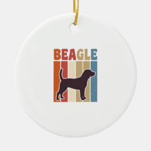 Ornamento De Cerâmica Desenho Vetorial de Listra Retro de Cachorro Beagl