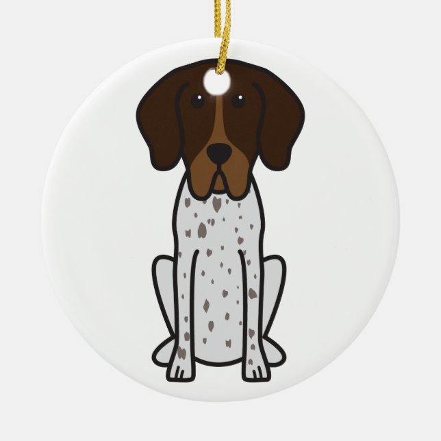 Ornamento De Cerâmica Desenhos animados do cão de Braque Francais (Frente)