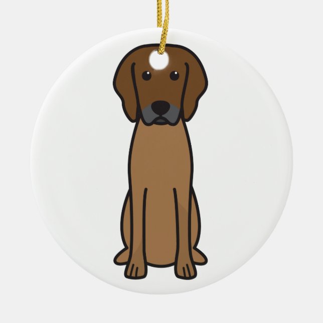 Ornamento De Cerâmica Desenhos animados do cão de Rhodesian Ridgeback (Frente)